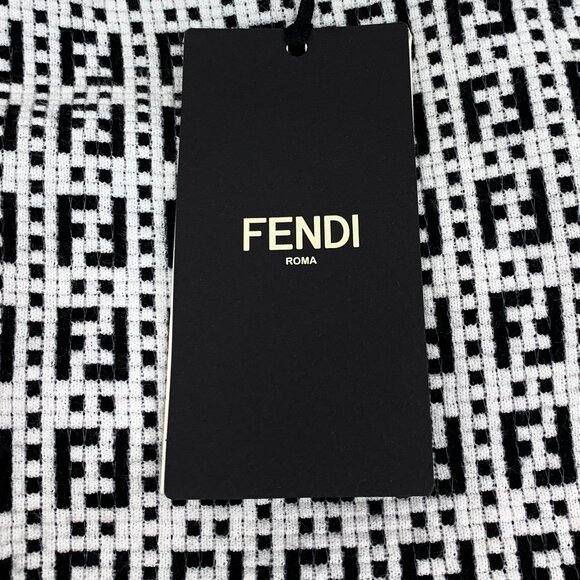 FW0073 Fendi black and white color matching logo monogram full print suspender d - Picture 7 of 7